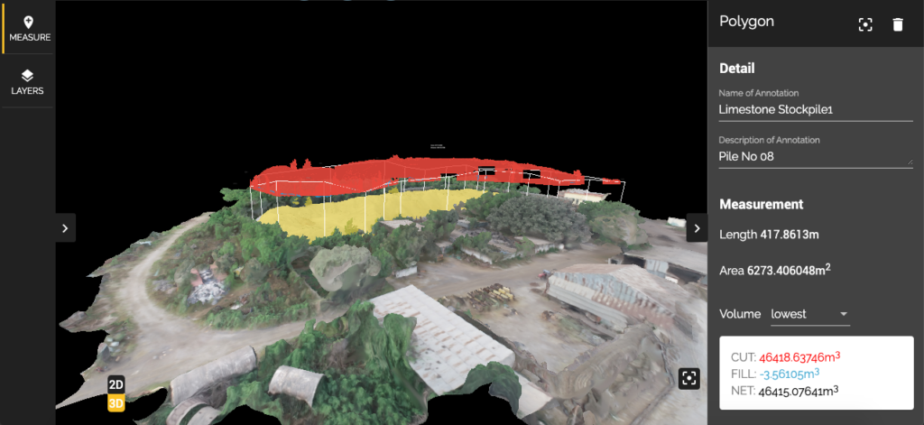 Stockpile Volumetric Measurement using drone survey in India